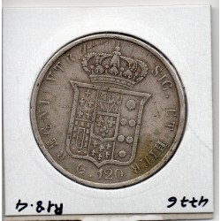 Italie Deux Siciles  120 Grana 1857 TB, KM 370 pièce de monnaie