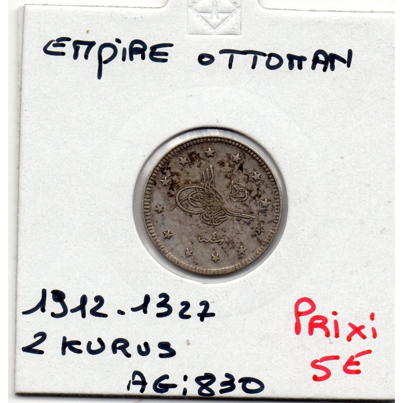 Empire Ottoman 2 Kurus 1327 AH an 4 - 1912 Sup-, KM 749 pièce de monnaie