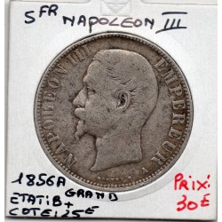 5 francs Napoléon III 1856 A Paris B+, France pièce de monnaie