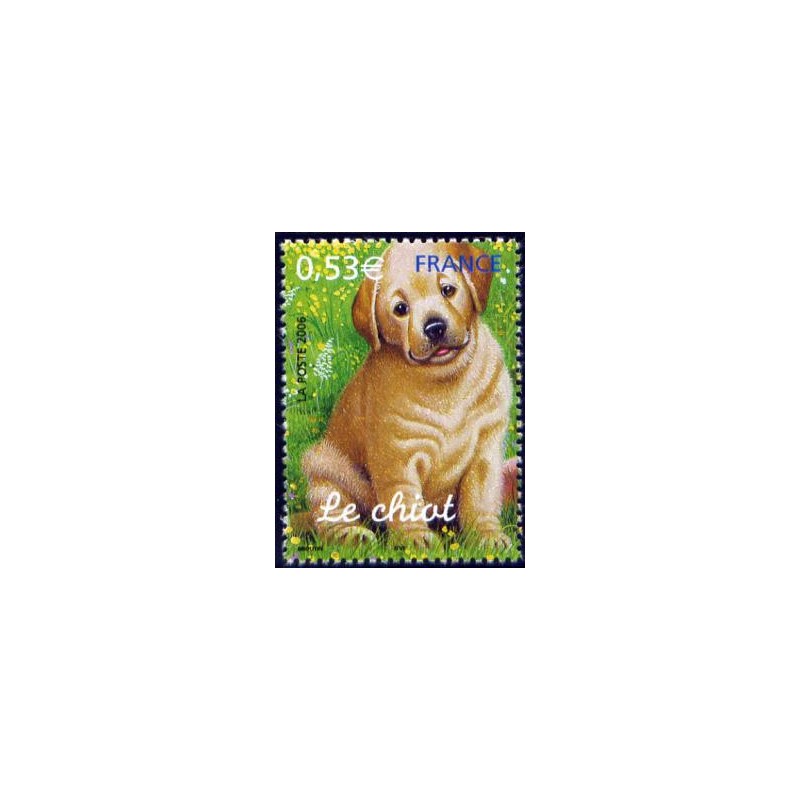 Timbre France Yvert No 3898 Le chiot Les jeunes animaux domestiques