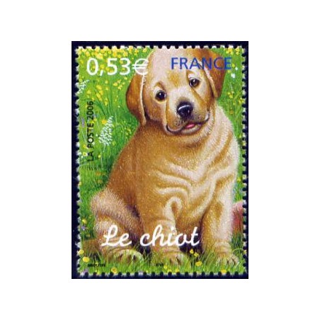 Timbre France Yvert No 3898 Le chiot Les jeunes animaux domestiques