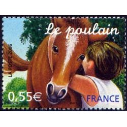 Timbre France Yvert No 3899 Le poulain, Les jeunes animaux domestiques