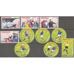 Timbre France Yvert No 3906-3915 Coupe du monde de football, issu du bloc feuillet