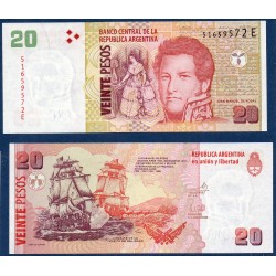 Argentine Pick N°355b, Billet de banque de 20 Pesos 2013