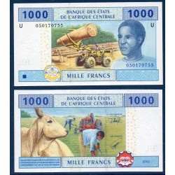 Afrique Centrale Pick 207Ua pour le Cameroun, Billet de banque de 1000 Francs CFA 2002