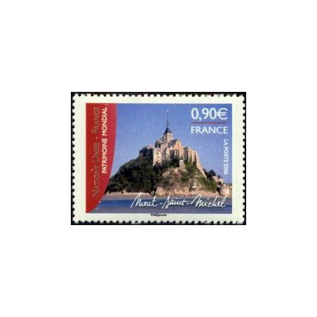 Timbre France Yvert No 3924  Le  Mnt St Michel, Emission conjointe France nations unis