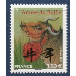 Timbre France Yvert No 5470 Année chinoise du Buffle luxe **