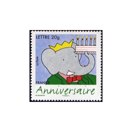 Timbre France Yvert No 3927 Babar, anniversaire