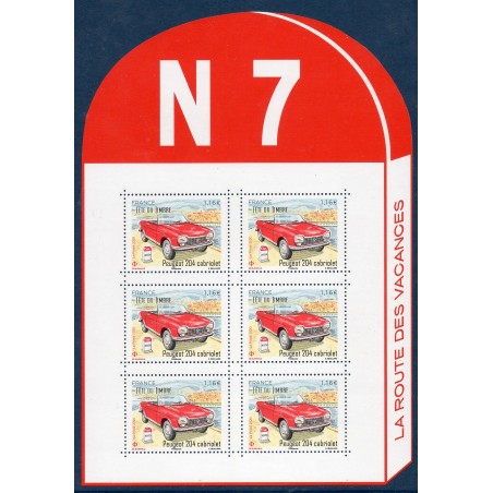 Bloc Feuillet France Yvert F5429 Nationale 7 peugeot 204 luxe **