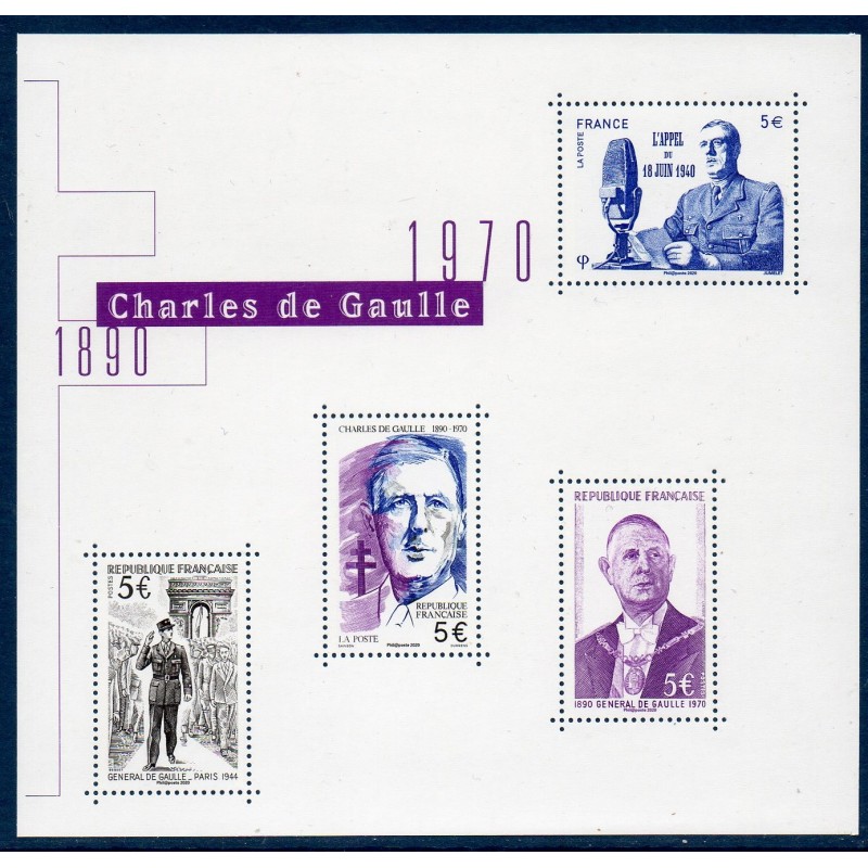 Bloc Feuillet France Yvert F5446 Charles de Gaulle luxe **