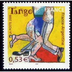 Timbre France Yvert No 3932 Le tango, musiques et danses, émission commune France Argentine