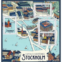 Bloc Feuillet France Yvert F5477 Captiales Européenne Stockholm luxe **