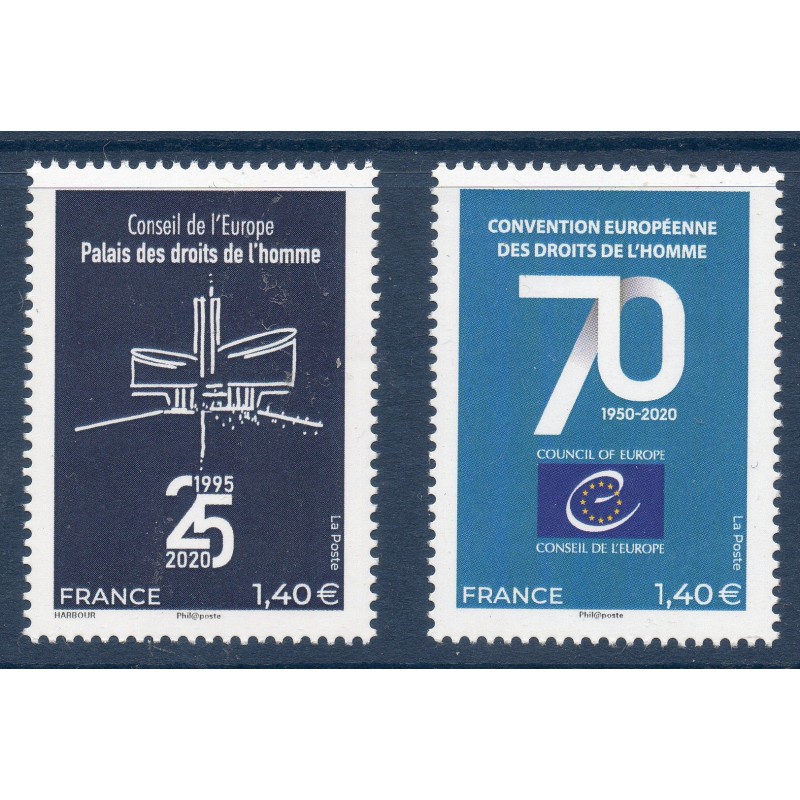 Timbres France Services Yvert 177-178 Conseil de l'europe