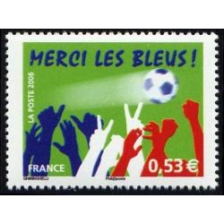 Timbre France Yvert No 3936 Football, merci les bleus