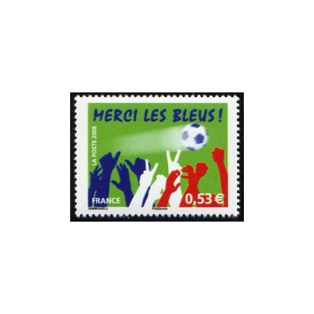 Timbre France Yvert No 3936 Football, merci les bleus