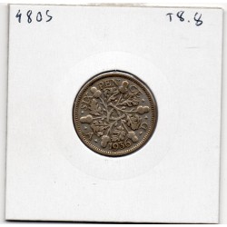 Grande Bretagne 6 pence 1936 TB, KM 832  pièce de monnaie