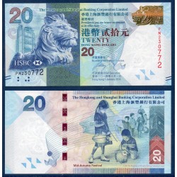 Hong Kong Pick N°212d, Billet de banque de 20 dollars 2014