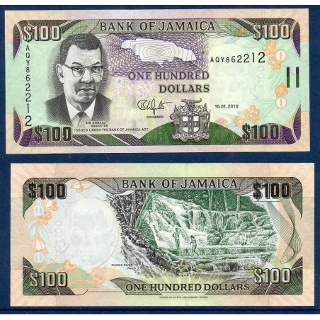 Jamaique Pick N°84e, Billet de banque de 100 dollars 2010