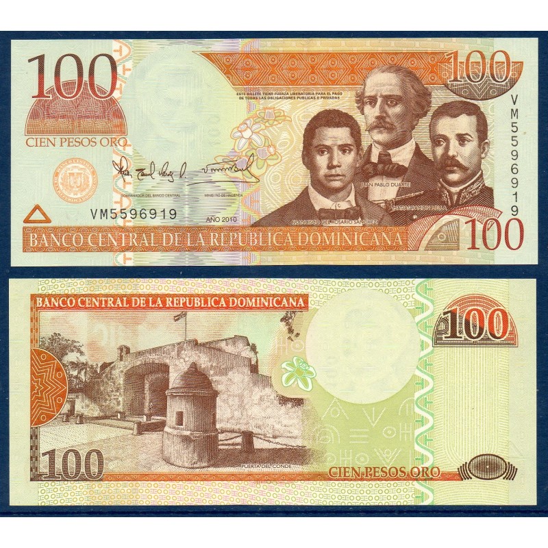 Republique Dominicaine Pick N°177c, Billet de banque de 100 Pesos 2010