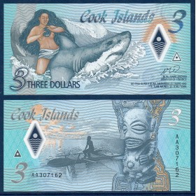 iles Cook Pick N°New3, Billet de banque de 3 dollars 2021