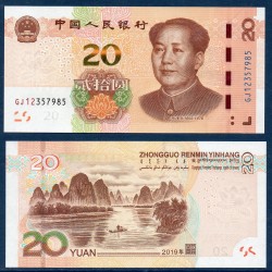 Chine Pick N°915, Billet de banque de 20 Yuan 2019
