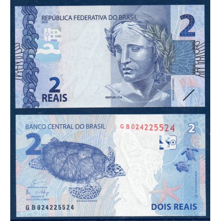 Bresil Pick N°252e, Billet de banque de 2 reais 2010