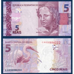 Bresil Pick N°253b, Billet de banque de 5 reais 2010