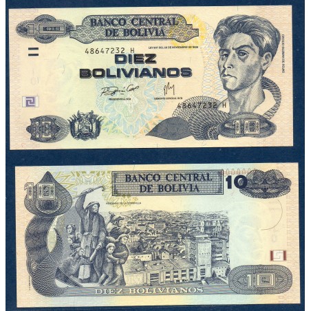Bolivie Pick N°233, Billet de banque de 10 bolivianos 2007 série H