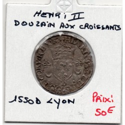 Douzain aux croissants Henri II  (1550 D) Lyon pièce de monnaie royale