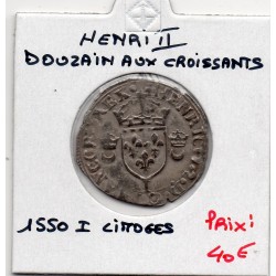 Douzain aux croissant Limoges Henri II  (1550 I) pièce de monnaie royale