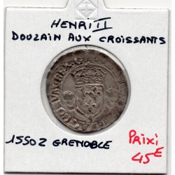 Douzain aux croissant Henri II  (1550 Z) Grenoble pièce de monnaie royale