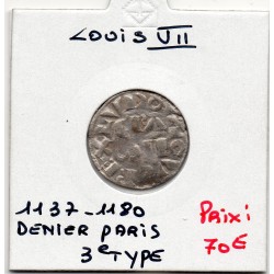 Denier de Paris 3eme type Louis VII (1137-1180) pièce de monnaie royale