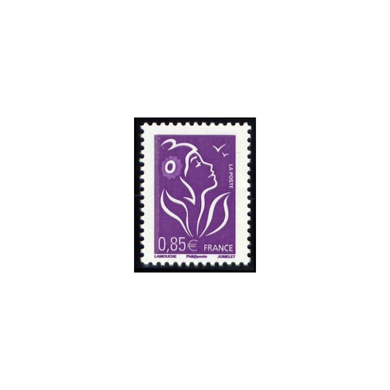 Timbre France Yvert No 3968 Marianne de Lamouche 0.85€ violet rouge