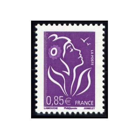 Timbre France Yvert No 3968 Marianne de Lamouche 0.85€ violet rouge