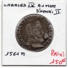 Teston 5ème type Charles IX au nom d'Henri II  (1561 M) Toulouse pièce de monnaie royale