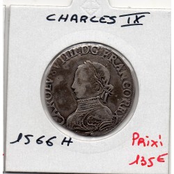 Teston 2eme Type 1566 H La Rochelle Charles IX  pièce de monnaie royale