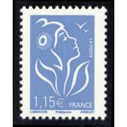 Timbre France Yvert No 3970 Marianne de Lamouche 1.15€ bleu ciel