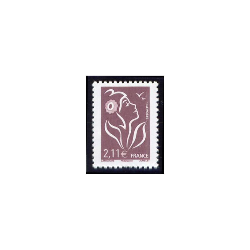 Timbre France Yvert No 3972 Marianne de Lamouche 2.11€ brun prune