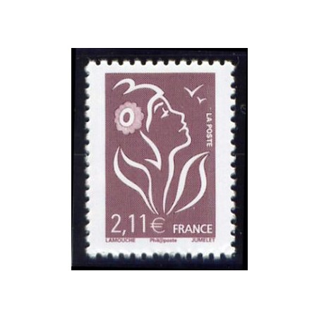 Timbre France Yvert No 3972 Marianne de Lamouche 2.11€ brun prune