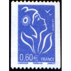 Timbre France Yvert No 3973 Marianne de Lamouche 0.60€ bleu issu de roulette