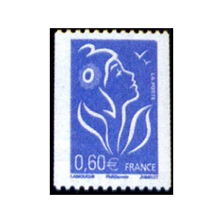 Timbre France Yvert No 3973 Marianne de Lamouche 0.60€ bleu issu de roulette