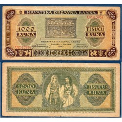 Croatie Pick N°12a, Billet de banque de 1000 kuna 1943
