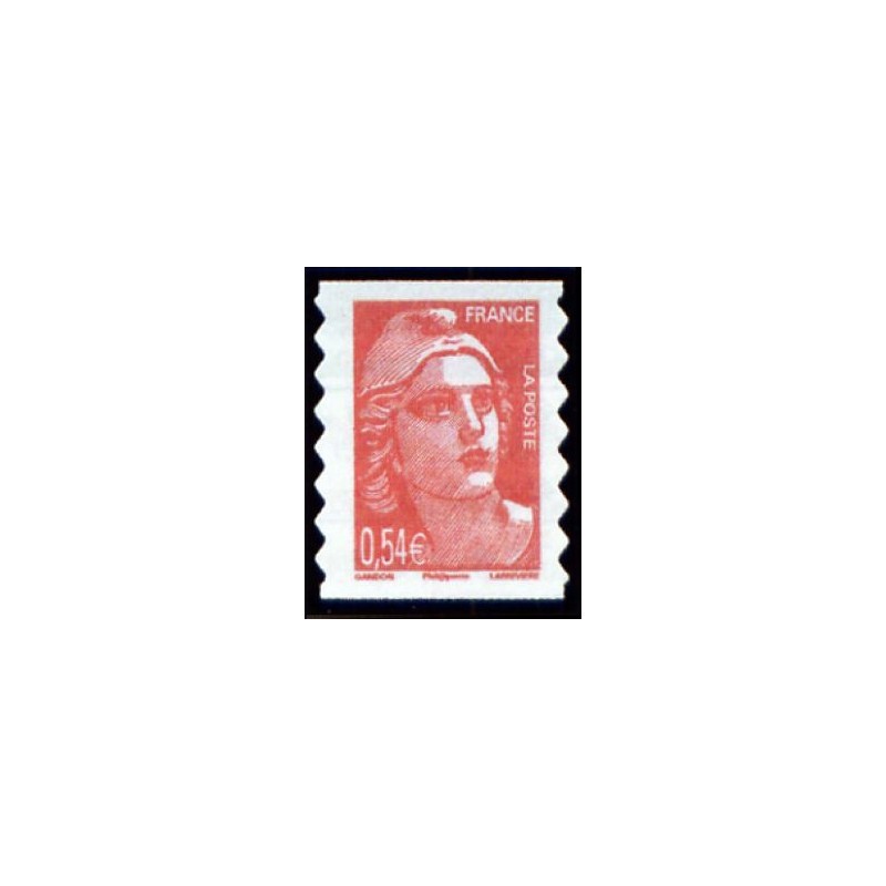 Timbre France Yvert No 3977 Marianne de Gandon 0.54€ rouge autoadhésive issue du carnet