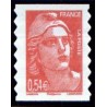 Timbre France Yvert No 3977 Marianne de Gandon 0.54€ rouge autoadhésive issue du carnet