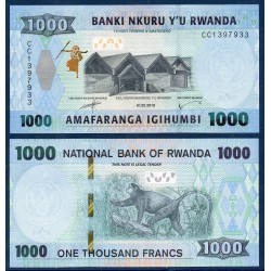 Rwanda Pick N°39b, Neuf Billet de banque de 1000 Francs 2019