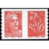 Timbre France Yvert No P3977 Paire marianne de Gandon 0.54€ rouge plus sans valeur autoadhésives issues du carnet