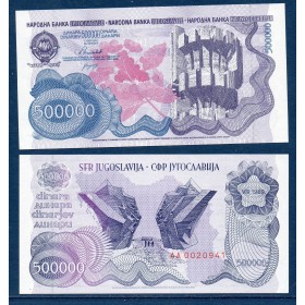 Yougoslavie Pick N°98a, Neuf Billet de banque de 500000 Dinara 1989