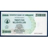Zimbabwe Pick N°56, Neuf Billet de banque de 25 millions Dollars 2008