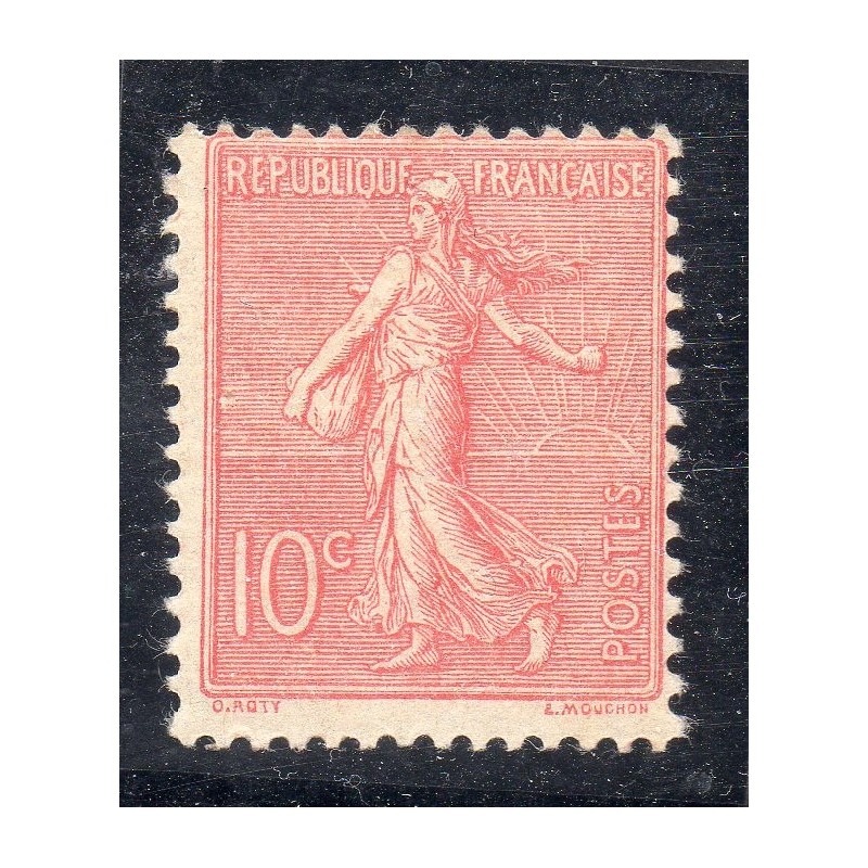 Timbre France Yvert No 129 semeuse lignée 10c rose neuf **