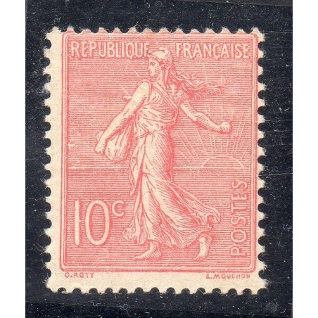 Timbre France Yvert No 129 semeuse lignée 10c rose neuf **